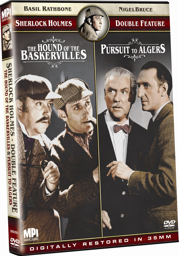 Sherlock Holmes Double Feature: The Hound of the Baskervilles and Pursuit to Algiers - Box Art